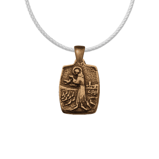 Vintage Bronze St. Francis with Birds Medal