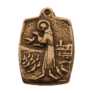 Vintage Bronze St. Francis Medal with the Blessing