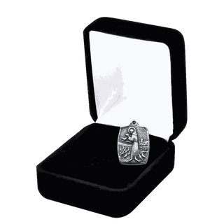Vintage White Bronze St. Francis Medal with the Blessing