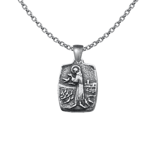 Vintage White Bronze St. Francis Medal with the Blessing