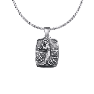 Vintage White Bronze St. Francis Medal with the Blessing