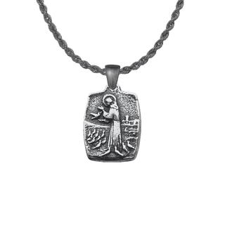 Vintage White Bronze St. Francis Medal with the Blessing
