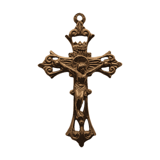 Vintage Bronze Scrolled Openwork Crucifix