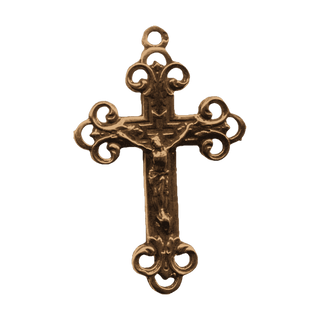 Vintage Bronze Scrolled Trinity Crucifix