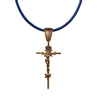 Vintage Bronze Skull and Crossbones Crucifix