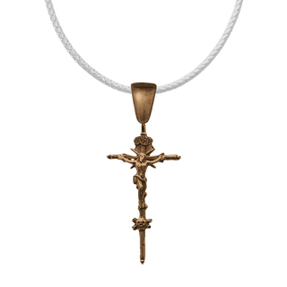 Vintage Bronze Skull and Crossbones Crucifix