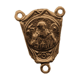 Vintage Bronze St. Benedict Rosary Center