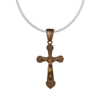 Vintage Bronze Thistle Flower Crucifix