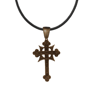 Vintage Bronze Etched Celtic Ring Cross
