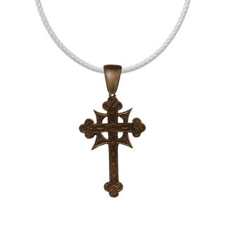 Vintage Bronze Etched Celtic Ring Cross