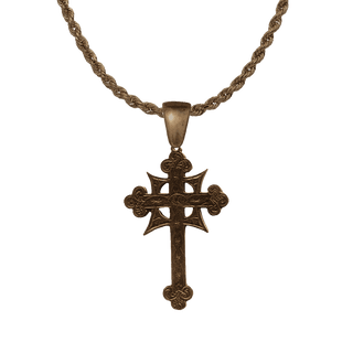 Vintage Bronze Etched Celtic Ring Cross