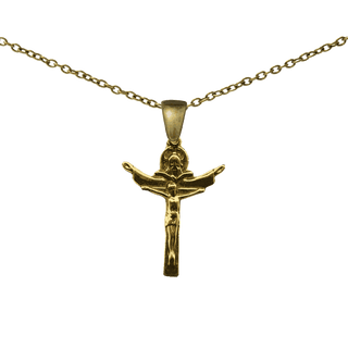 Vintage Yellow Bronze Trinity Crucifix