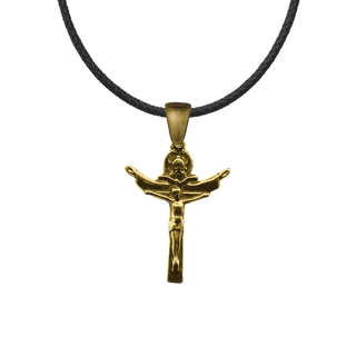Vintage Yellow Bronze Trinity Crucifix