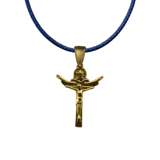 Vintage Yellow Bronze Trinity Crucifix