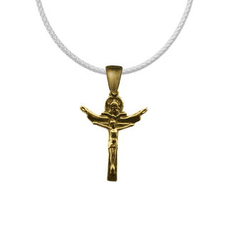 Vintage Yellow Bronze Trinity Crucifix