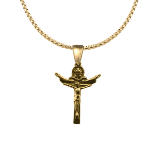 Vintage Yellow Bronze Trinity Crucifix