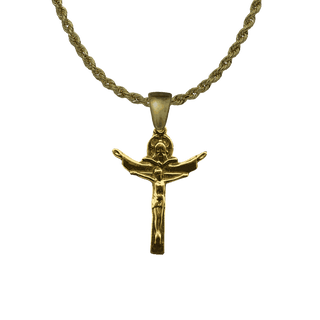 Vintage Yellow Bronze Trinity Crucifix