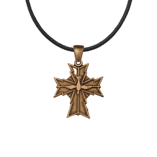 Vintage Bronze Oh Holy Ghost Protect Me Cross