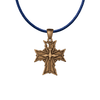 Vintage Bronze Oh Holy Ghost Protect Me Cross