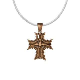 Vintage Bronze Oh Holy Ghost Protect Me Cross