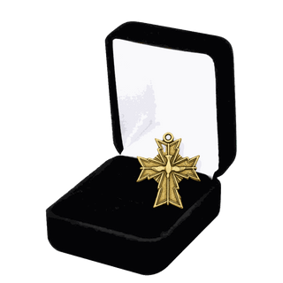 Vintage Yellow Bronze Oh Holy Ghost Protect Me Cross