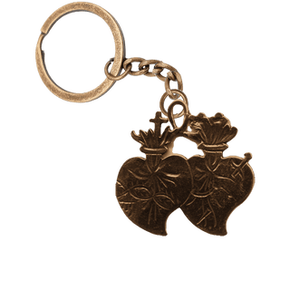 Vintage Bronze Sacred and Immaculate Hearts Medal
