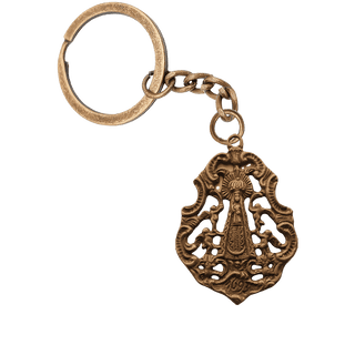 Vintage Bronze Baroque Virgin Medal with Angels