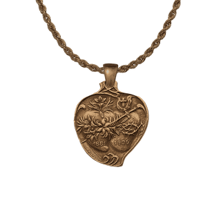 Vintage Bronze Twin Hearts Silver Jubilee Medal, 1881-1906
