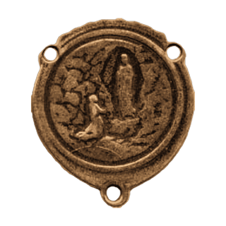 Vintage Bronze Our Lady of Lourdes Rosary Center