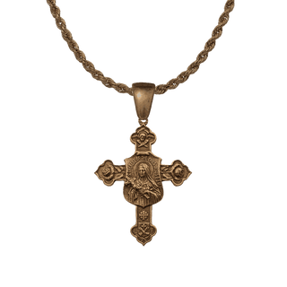 Vintage Bronze St. Therese of the Child Jesus Cross