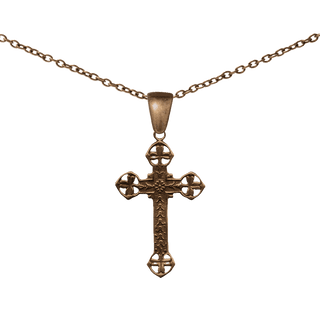 Vintage Bronze Shamrock Cross