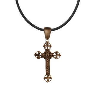 Vintage Bronze Shamrock Cross