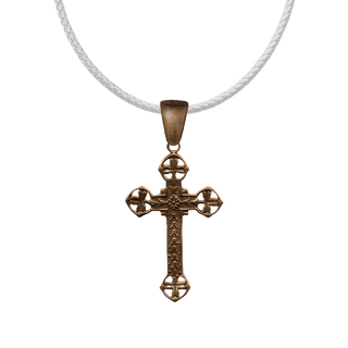 Vintage Bronze Shamrock Cross