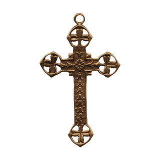 Vintage Bronze Shamrock Cross