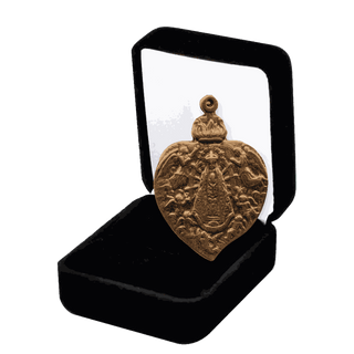 Vintage Bronze Our Lady of Lujan Heart Medal, 1899