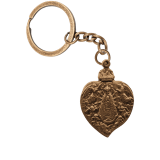 Vintage Bronze Our Lady of Lujan Heart Medal, 1899