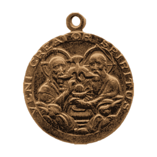 Vintage Bronze Veni Creator Spiritus Pentecost Medal