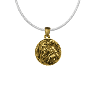 Vintage Yellow Bronze St Peregrine and Sorrowful Mother Medal