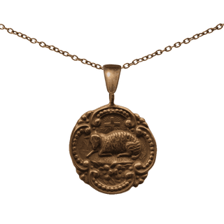 Vintage Bronze Agnus Dei Lamb of God Medal