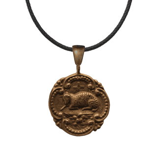 Vintage Bronze Agnus Dei Lamb of God Medal