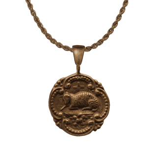 Vintage Bronze Agnus Dei Lamb of God Medal