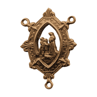 Vintage Bronze Our Lady of La Salette Rosary Center
