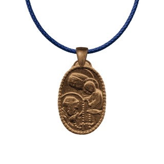 Vintage Bronze Our Lady Giving the Rosary Medal