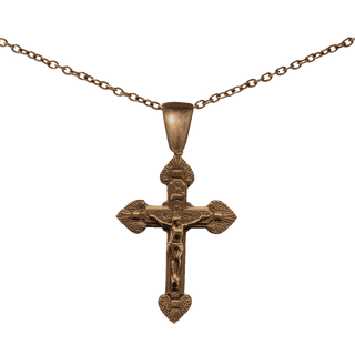 Vintage Bronze Scrolled Latin American Crucifix