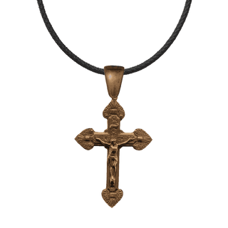 Vintage Bronze Scrolled Latin American Crucifix