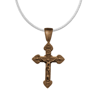 Vintage Bronze Scrolled Latin American Crucifix