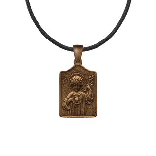 Vintage Bronze Child Jesus, King of Love Medal