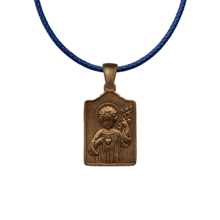 Vintage Bronze Child Jesus, King of Love Medal