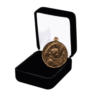 Vintage Bronze Joan of Arc with Our Lady of Grace Medal