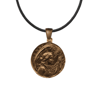 Vintage Bronze Joan of Arc with Our Lady of Grace Medal